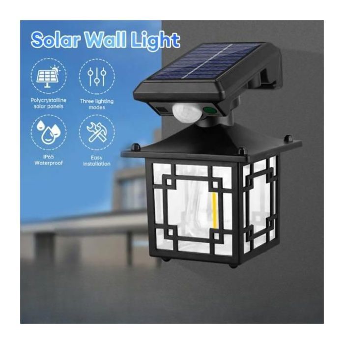 Applique murale solaire à led avec capteur de mouvement pour jardin