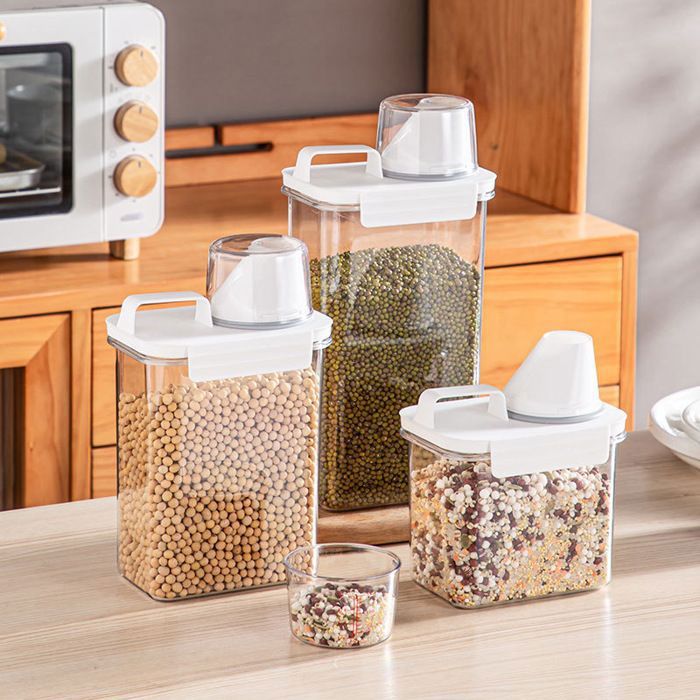 Distributeur de flocons d'avoine - KIMO SHOP - Lot de 3 - Plastique sans BPA - 1100ml à 2300ml - Étanche