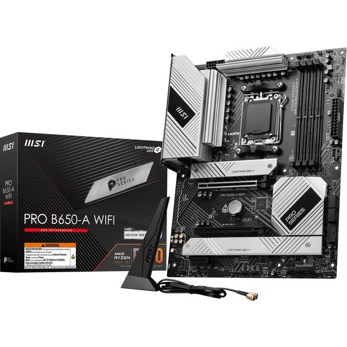 Ordinateur de bureau - MSI - PRO B650-A WIFI - Processeur AM4 - 64 Go RAM - Wi-Fi intégré