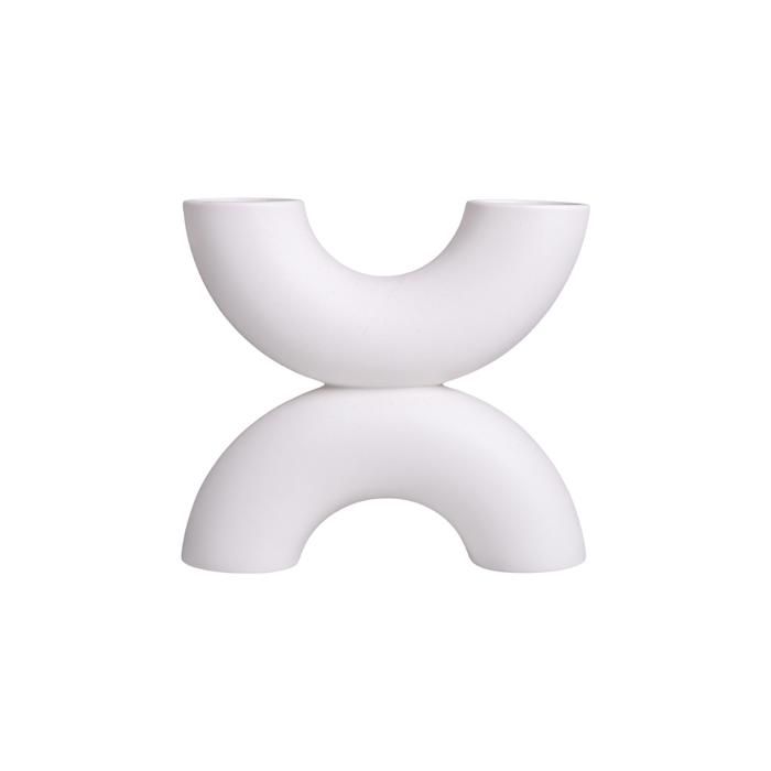 Bougeoir décoratif - N/A - 24x4.5x11 cm - Céramique - Contemporain - Design