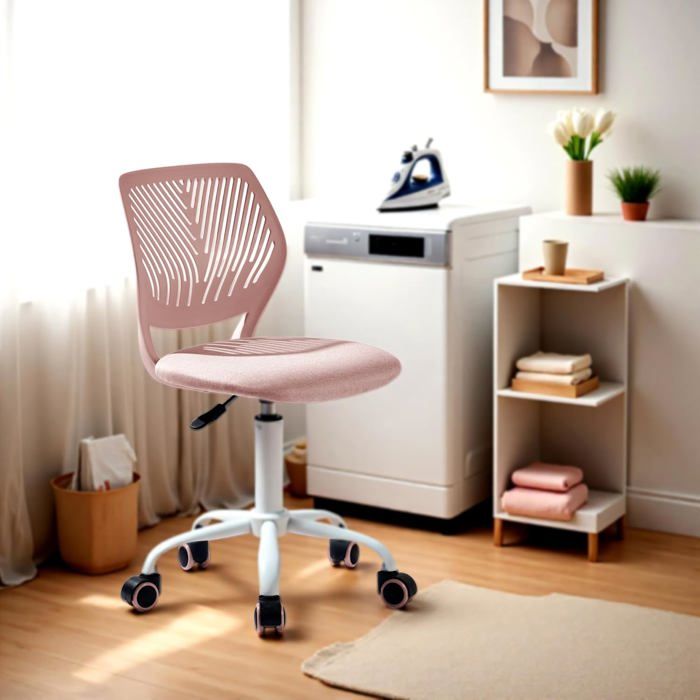Chaise de Bureau - GENERIC - Rose - Ergonomique - Réglable en Hauteur - Contemporain