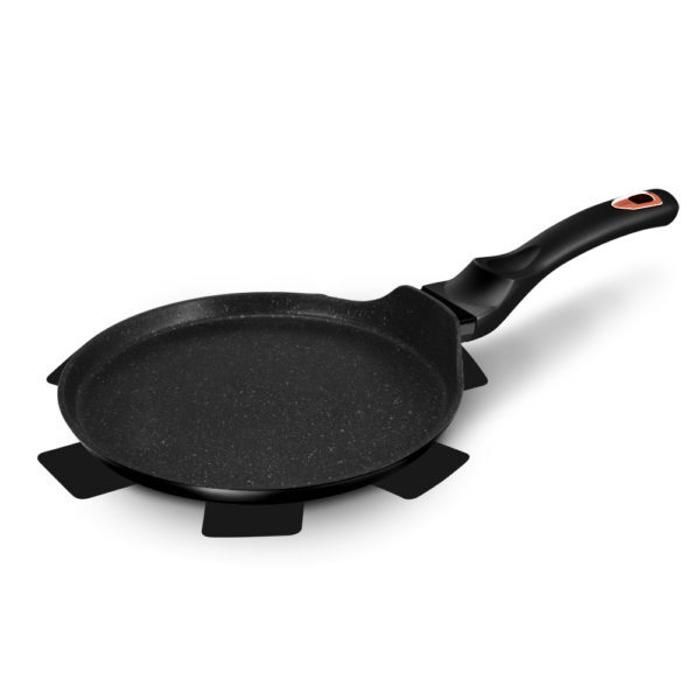 "Poêle à crêpes, 25 cm, Collection Rose Noire PROTECTEUR GRATUIT"