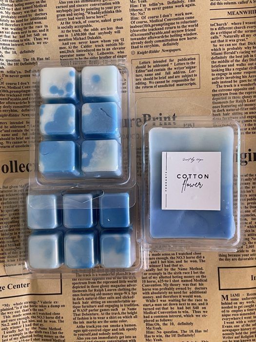 Fondants parfumés - Fleur de Coton - Tablette - Cire de soja - Parfums de Grasse - Bleu