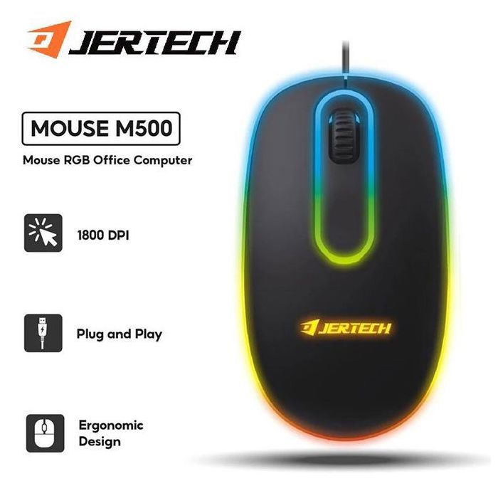 JERTECH Souris Gaming M500 DESTROY Filaire RGB avec 4 Boutons DPI 4800 Haute Performance & Éclairage RGB