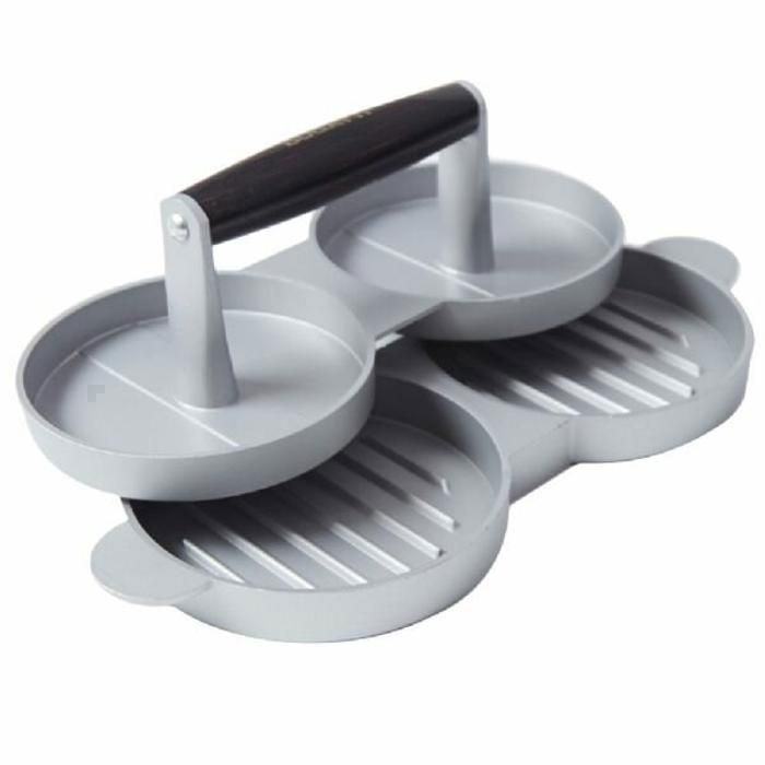 Presse-burger - BUGATTI - Pakka Double - Aluminium robuste - Poignée en bois - Design élégant