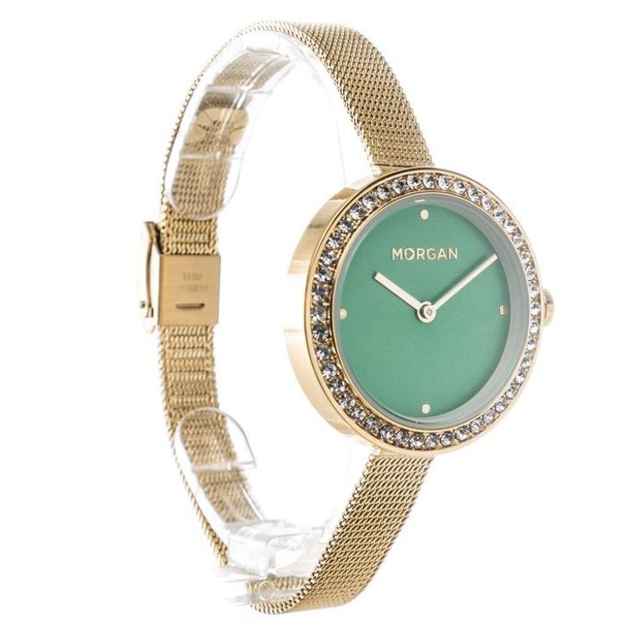 Montre Femme - MORGAN - MG008S/1ZM - Cadran Vert - Bracelet Mailles Milanaises Doré - Étanchéité 3 ATM