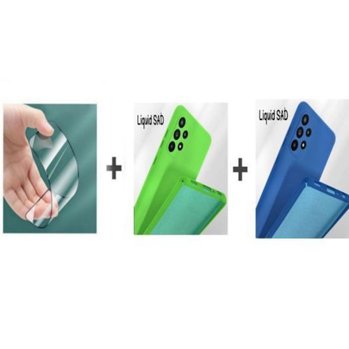 Coque de téléphone - GÉNÉRIQUE - Samsung A53 - Silicone Souple - Bleu et Vert Pistache - Protection Incassable