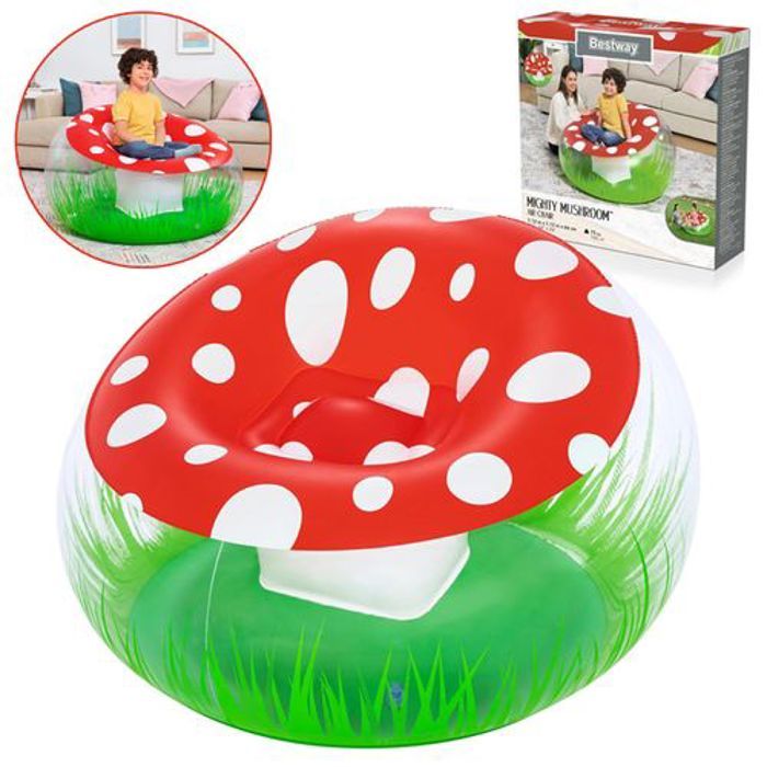 Bestway Fauteuil gonflable Champignon Mighty Mushroom - Siège Pouf 112 x 112 x 66 cm