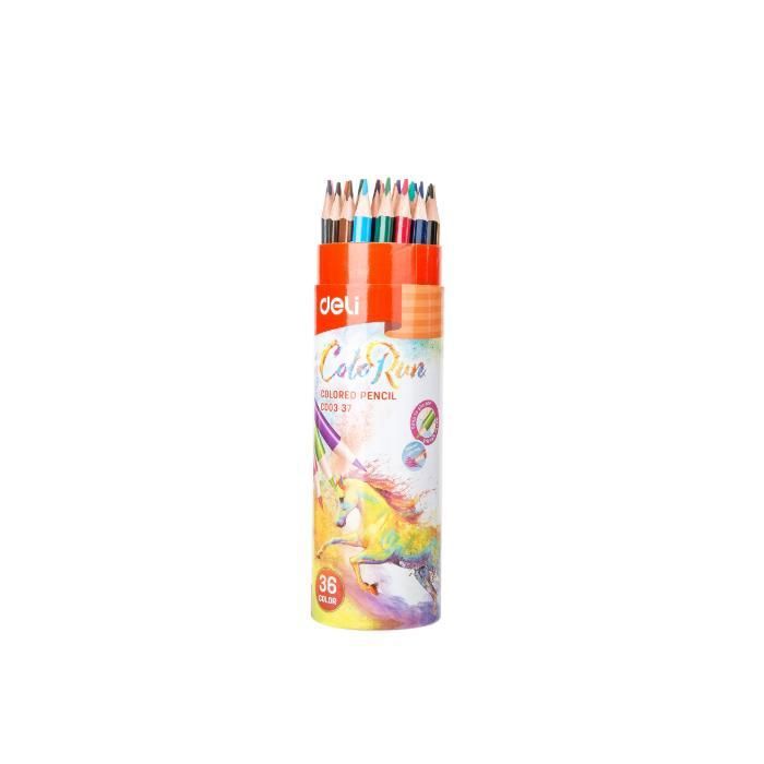 Boîte de 36 Crayons de Couleur – Deli ColorRun