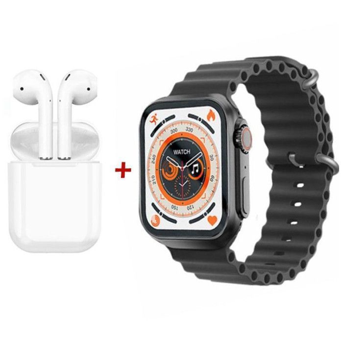 Pack Combo avec Smart Watch Ultra Montre Intelligente et Ecouteur Sans Fil Bluetooth