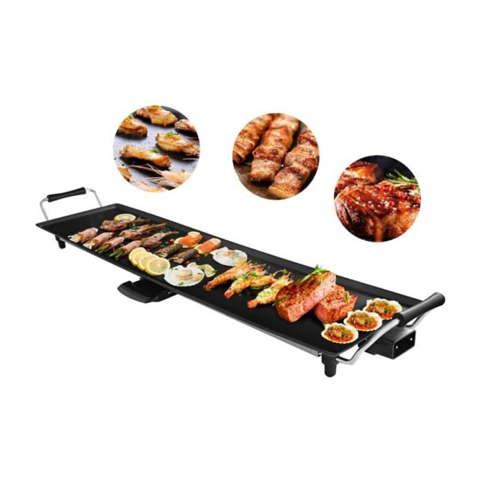 Planche de Cuisson Electrique XXL 90x23cm Antiadhésive Et Thermostat Ajustable (Plancha)