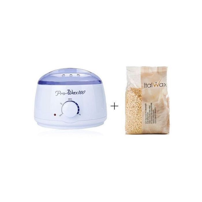 Pro Wax Machine Professionnel Chauffe-Cire pour Épilateur + CIRE Jaune ITALWAX -1KG