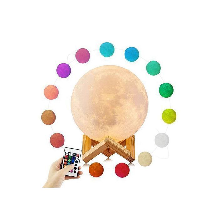 La lune lampe lumineuse - moon light lamp - plusieurs couleurs & support démontable