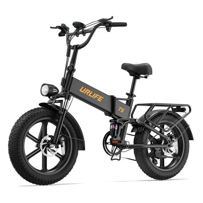 URLIFE T5 Elcykel för Vuxna, Motor 1500 W, Breda Däck 20 Tum, Batteri 48 V 13 Ah, Terräng