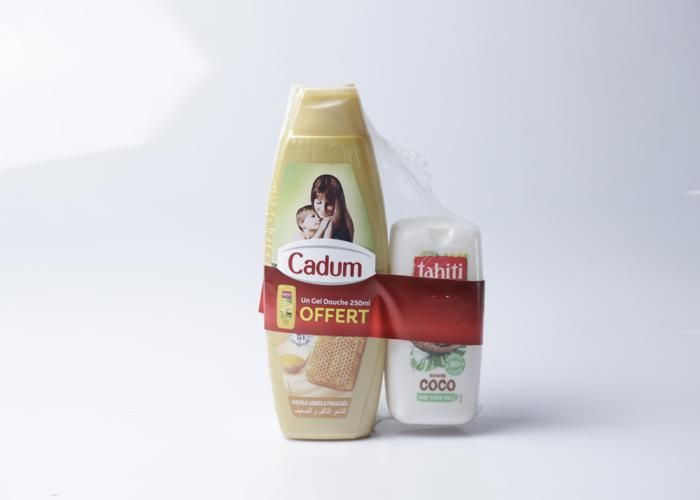 Pack de 2 Cadum 380ml Gelée Royale + Gel Douche Tahiti