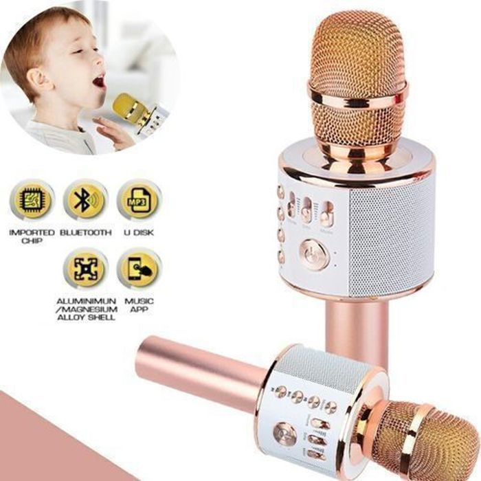 Microphone Karaoké - Magique - 4 en 1 - Bluetooth - Réduction du bruit - Multi-couleurs