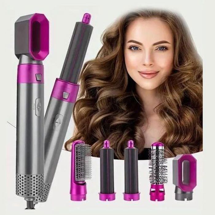 Brosse pour sèche-cheveux 5 en 1, avec peigne, style à Air chaud
