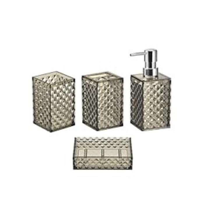 VIRO ENSEMBLE  5 PCS D'ACCESSOIRES SDB  EN ACRYLIQUE VERT