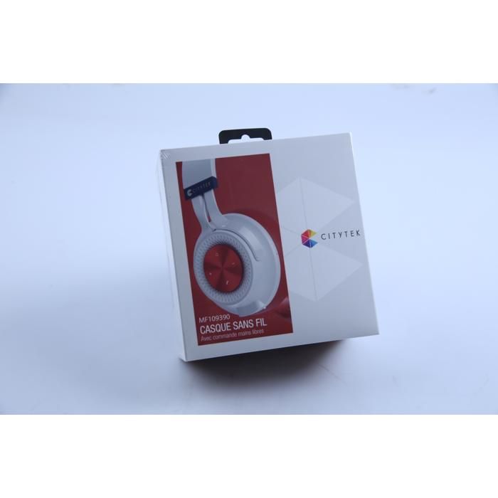 Casque BTH pliable rouge/blanc MF109390RW Citytek