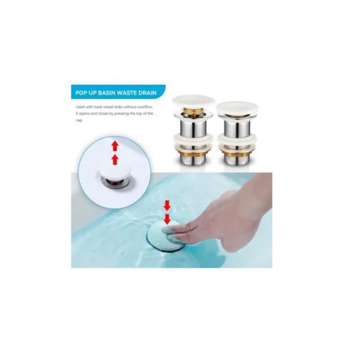 Siphon lavabo poussoir Vidange lavabo avec Bonde poussoir pour lavabo  et  vasque