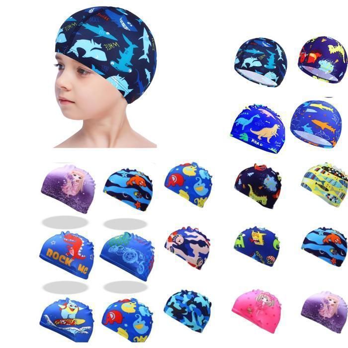 Bonnet de Piscine Enfant avec Designs de Dessin Animé(Couleur aléatoire)