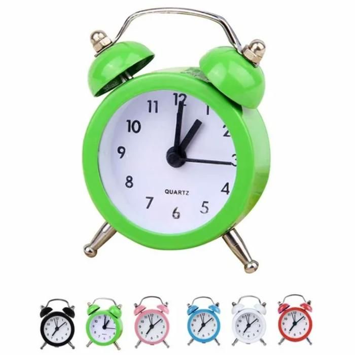Mini alarme horloge bleue 7x5cm
