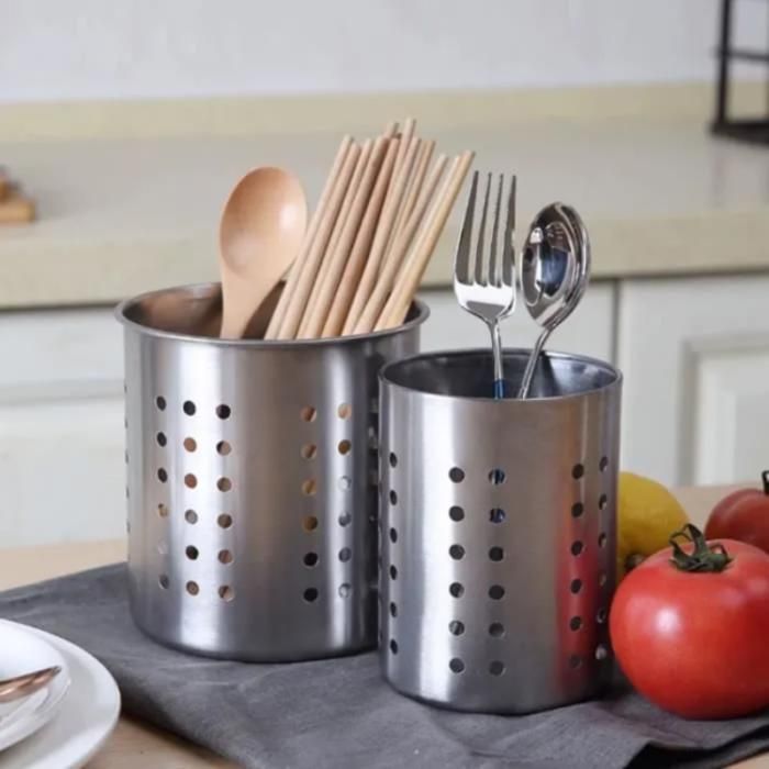 Set de 2 supports pour ustensiles de cuisine en inox antirouille, pour une organisation optimale.