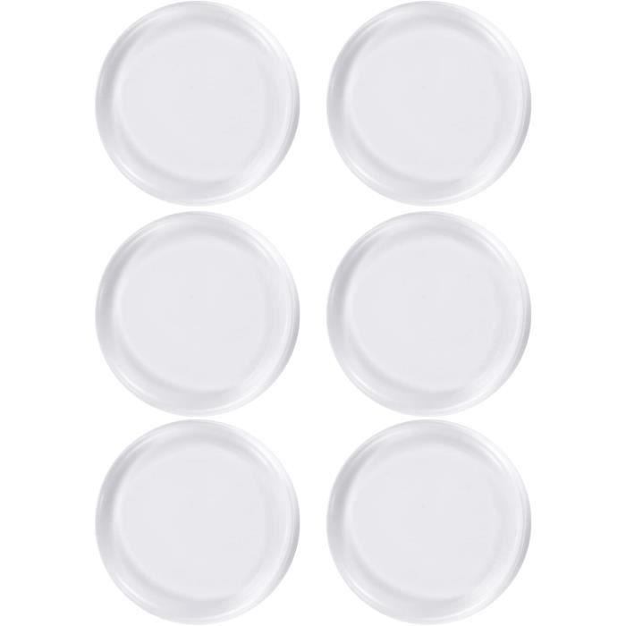 6 st Silikon Dörrstoppare, självhäftande Dörrhandtagsstoppare Diameter 50mm Rund Transparent Elastisk Buffert för Dörrskydd