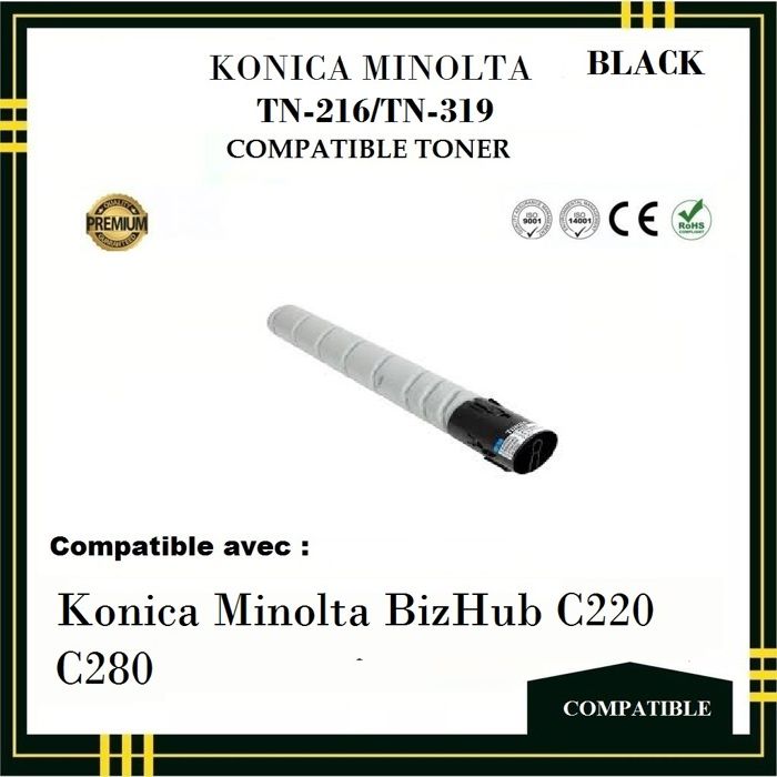 Toner - KONICA MINOLTA - TN 216 / TN 319 - Noir - Compatible -