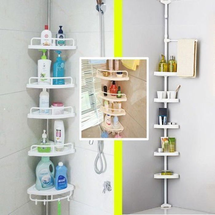 Étagère Murale coin Salle de Bain 4  niveau en Acier inoxydable