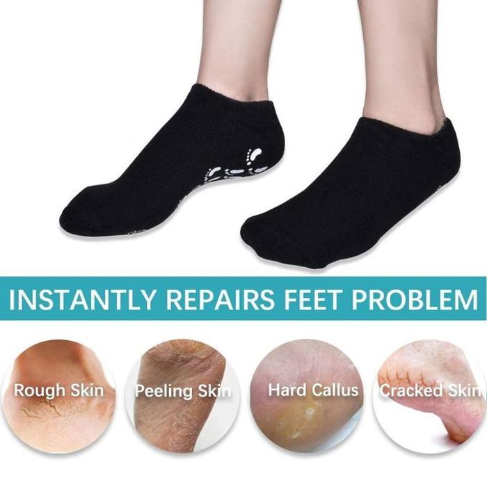 Chaussettes en gel exfoliant pour les pieds, hydratant la peau craquelée et le talon sec