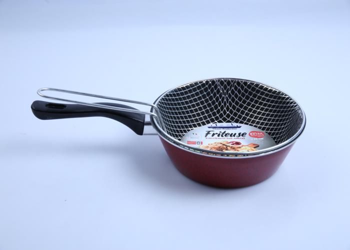 Friteuse - TITANIC PRODUCTION - 22cm - Anti-Adhésif - Conique - Avec Manche