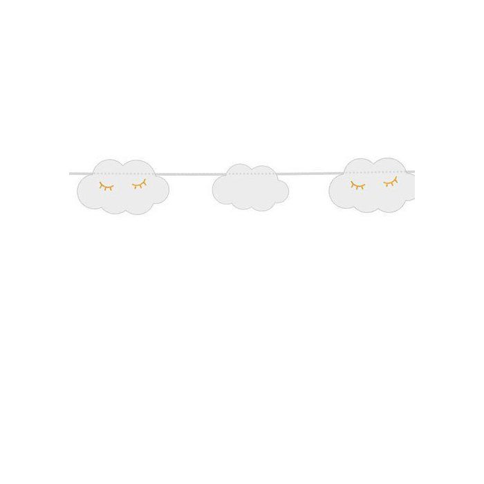 Guirlande - Pimp My Day - Nuages Blancs - Décoration Anniversaire - Accessoire Fête - Enfant
