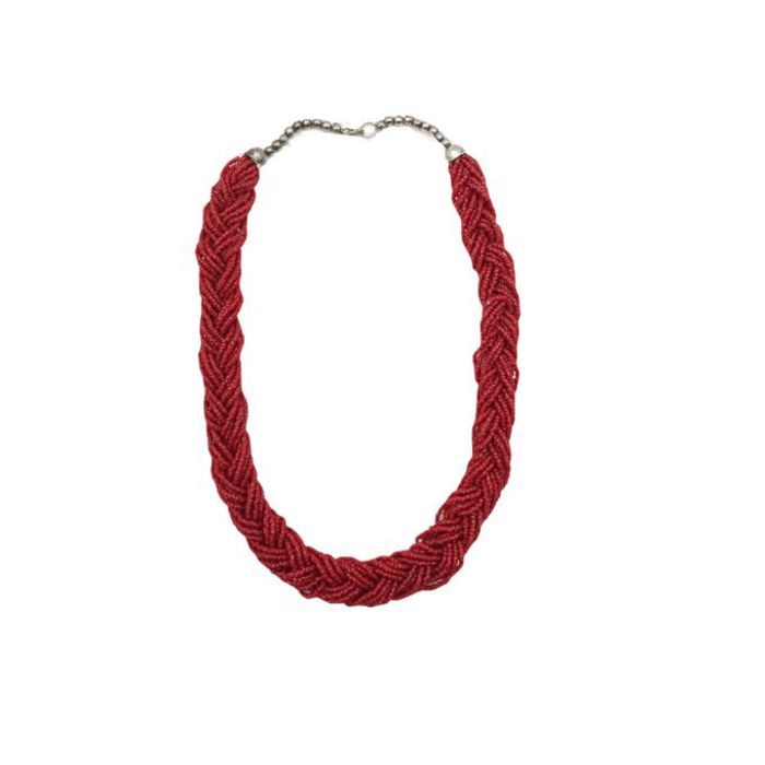 Collier tressé en corail, beau collier traditionnel