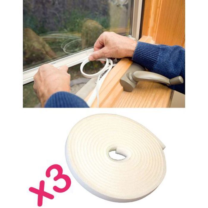 3x bande de joint de mousse de porte de fenêtre Joint adhésif (15x5mm) 4M