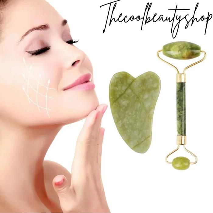 Jade Rouleau massage visage, jade roller facial naturel, masseur pour les yeux, le visage et le corps