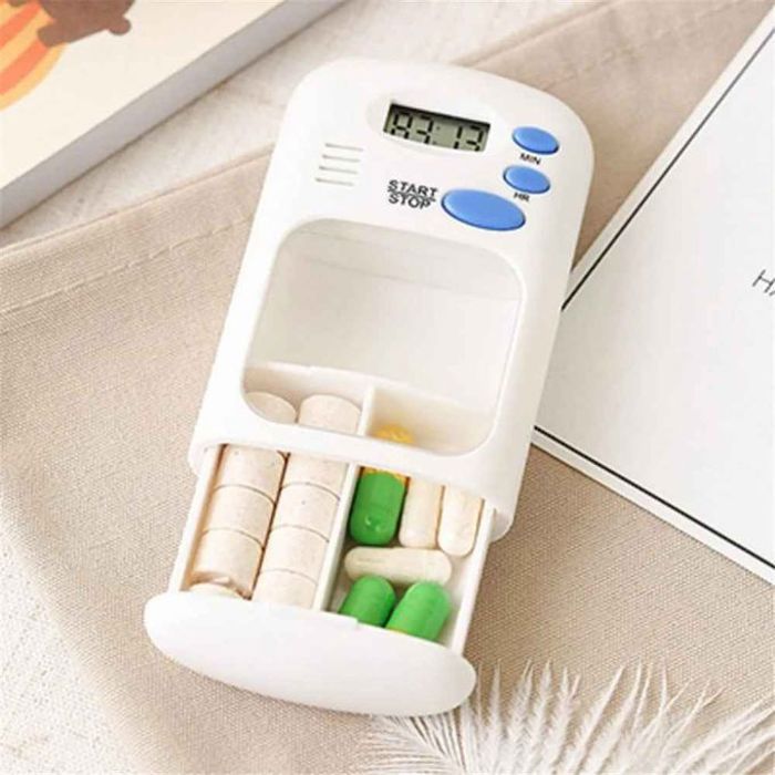 Pilulier automatique portable avec compartiments d'alarme,distributeur depilules
