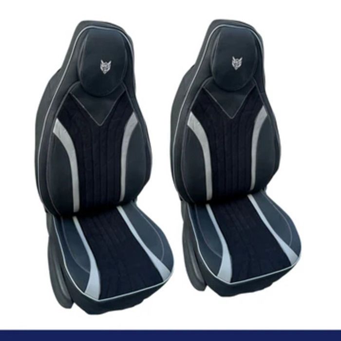 Housse de siège - Clados - Lux 1253 - Alcantara - Noir - Gris - Cuir de luxe