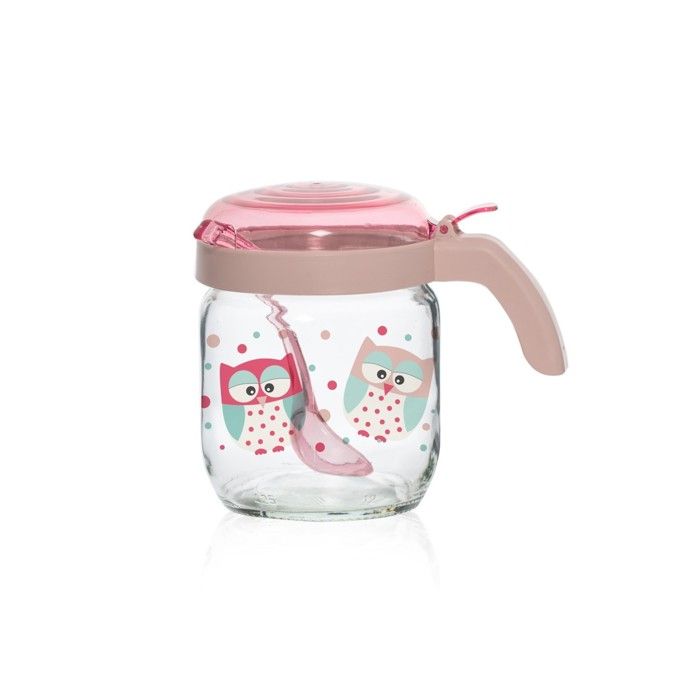 Sucrier - N/A - 425 ml - Verre - Couverture mauve - Cuillère incluse