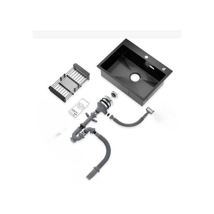 Evier de cuisine - SM - 55/45cm - Inox noir - Simple - Encastrable