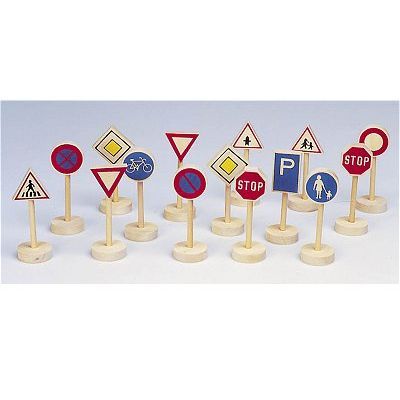 Jeu éducatif - TOYS PURE - 15 panneaux routiers en bois - Pour enfants dès 4 ans