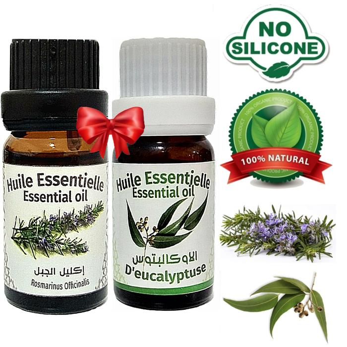 Huile essentielle eucalyptus 100% Naturel -10ml + Huile essentielle Romarin 100% Naturel -10ml