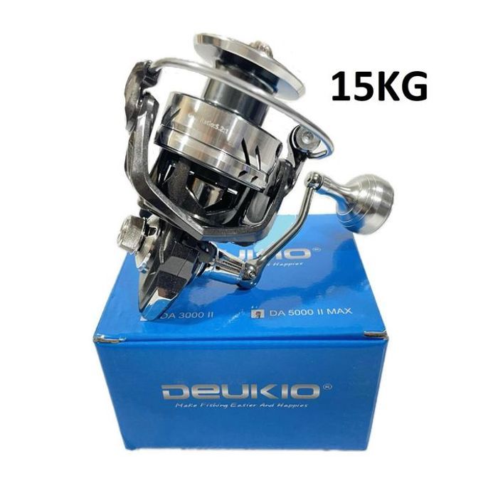 Moulinet de pêche - DEUKIO - DA 5000 - Max 15kg - Bobine en métal - Design compact