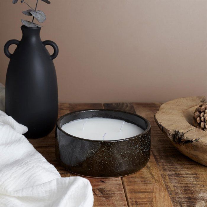 Bougie parfumée en céramique Glaze D16,5 cm M12