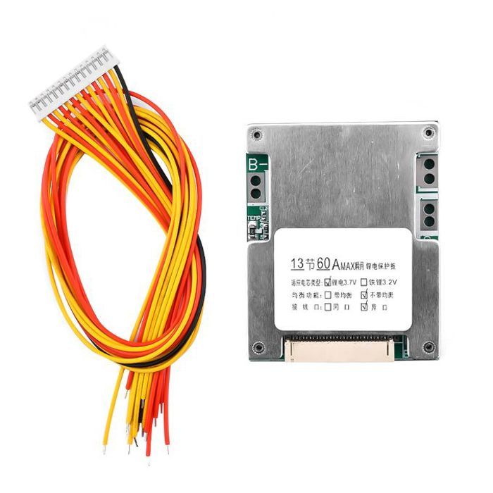 Carte de protection de batterie - BMS - 13S - 48V - 60A - Protection contre surcharges et courts-circuits