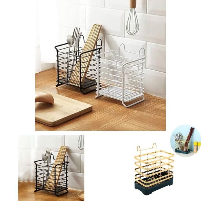 Porte baguettes en fer forgé, étagère de cuisine, organisateur de couverts