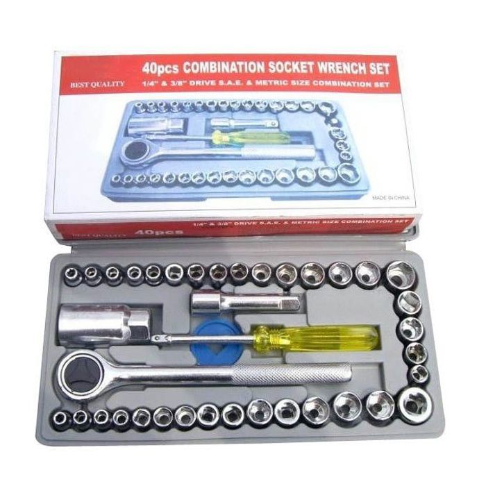 Kit d'Outils AIWA 40Pcs - Clés à Douille Combinées - Pour Réparation Automobile et Maison