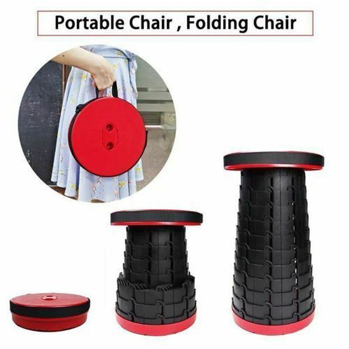 Tabouret rétractable - Professionnel - Noir - Sangle réglable - Ne s'enfonce pas dans le sable - Pliable