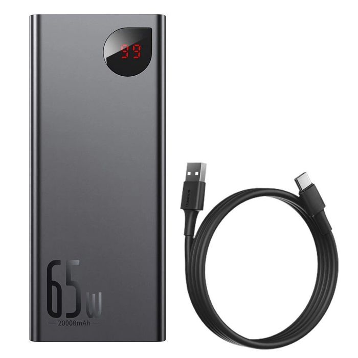 Batterie Externe Power Bank 20000mAh BASEUS Recharge rapide 65W PD & QC 3.0 Écran LCD USB et Type-C