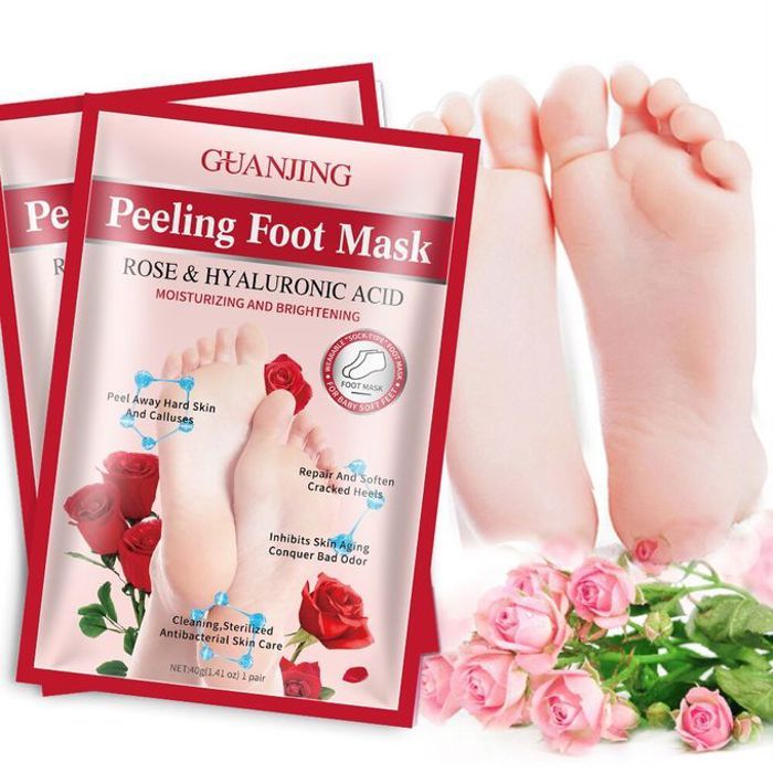 Guanjing masque pied, enlever peau morte à l'acide hyaluronique, hydratant et éclaircissant, peeling foot